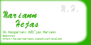 mariann hejas business card